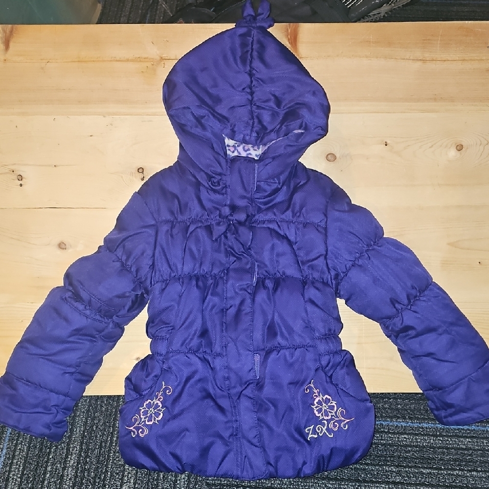 ZEROXPOSUR Size 3T Girls Embroidered Full Zip Snap Pocket Insulated Jacket